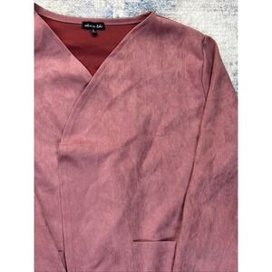 Olivia Blue Women's Shawl Wrap 3X Blush Pink Suede Look Open Front Cardigan